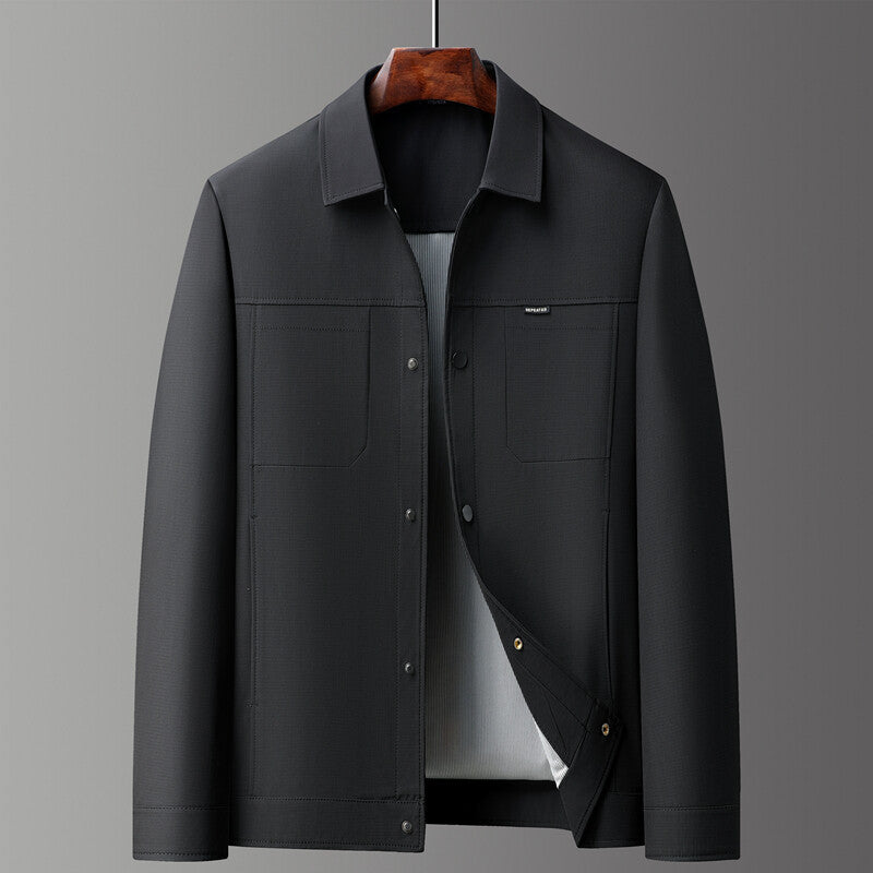 Men's tailored luxury jacket smooth finish clean lines polished sophistication everyday versatility