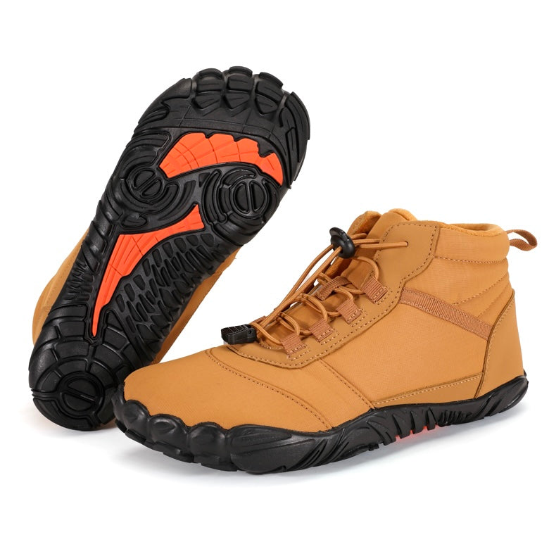 Paleo high-top barefoot shoes zero-drop sole wide toe box flexible winter footwear for nature lovers
