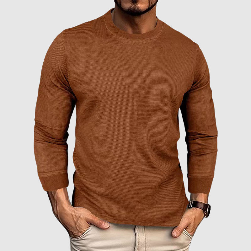 Alessandro Veneti men's cream knit shirt high collar premium yarn elegant slim fit