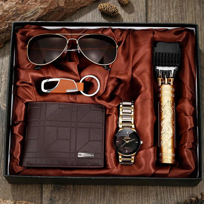 Joshua Bifold Wallet 5 in 1 Gift Set | Embossed Geometric Wallet - Urbann-Vibe