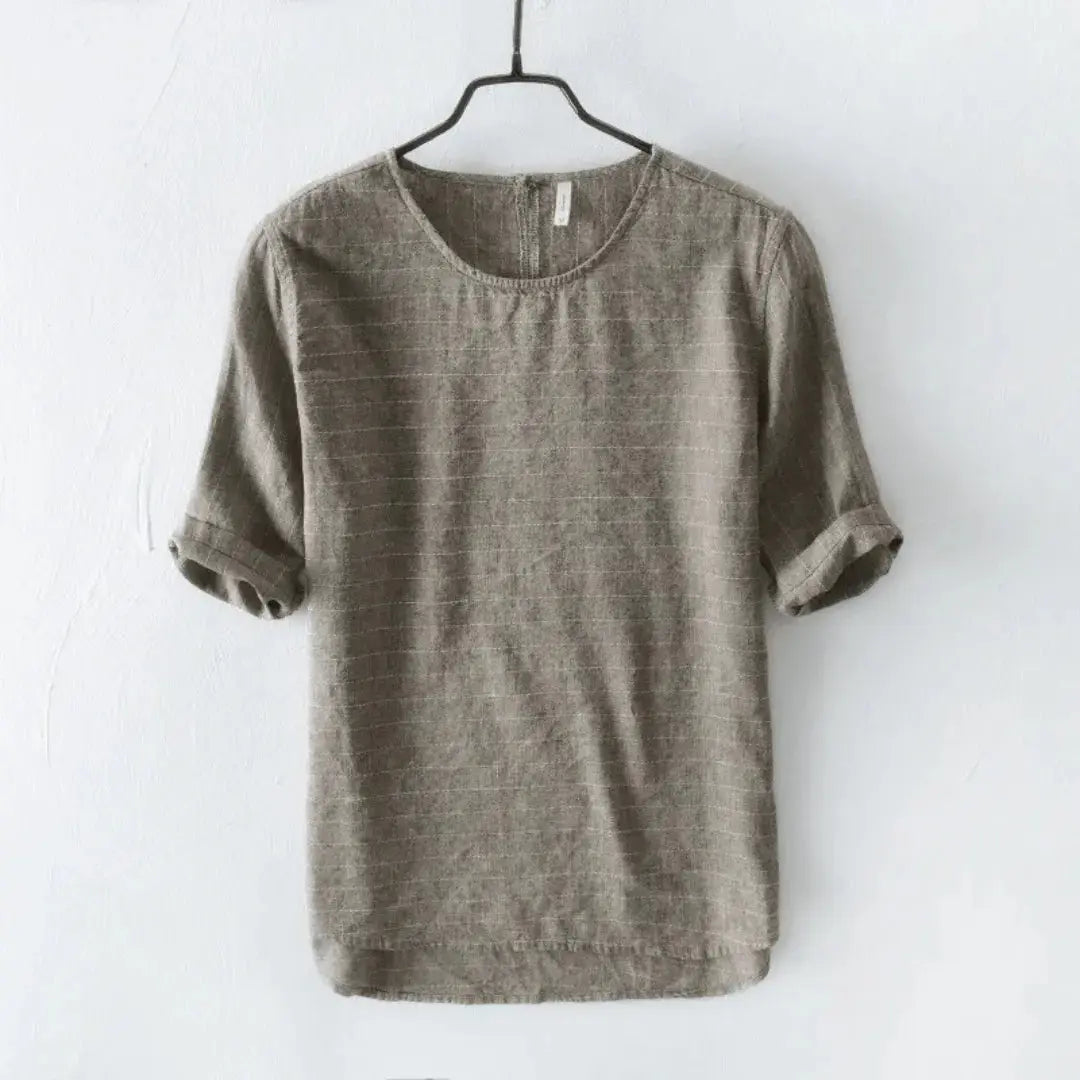 Géneva unisex linen cotton tee slim fit classic round neck ultra-soft everyday essential