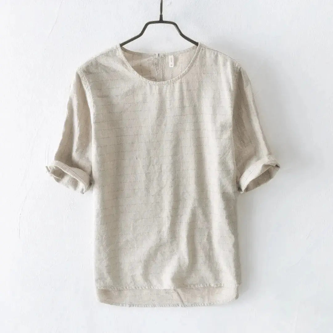Géneva unisex slim fit linen cotton tee classic round neck soft everyday essential