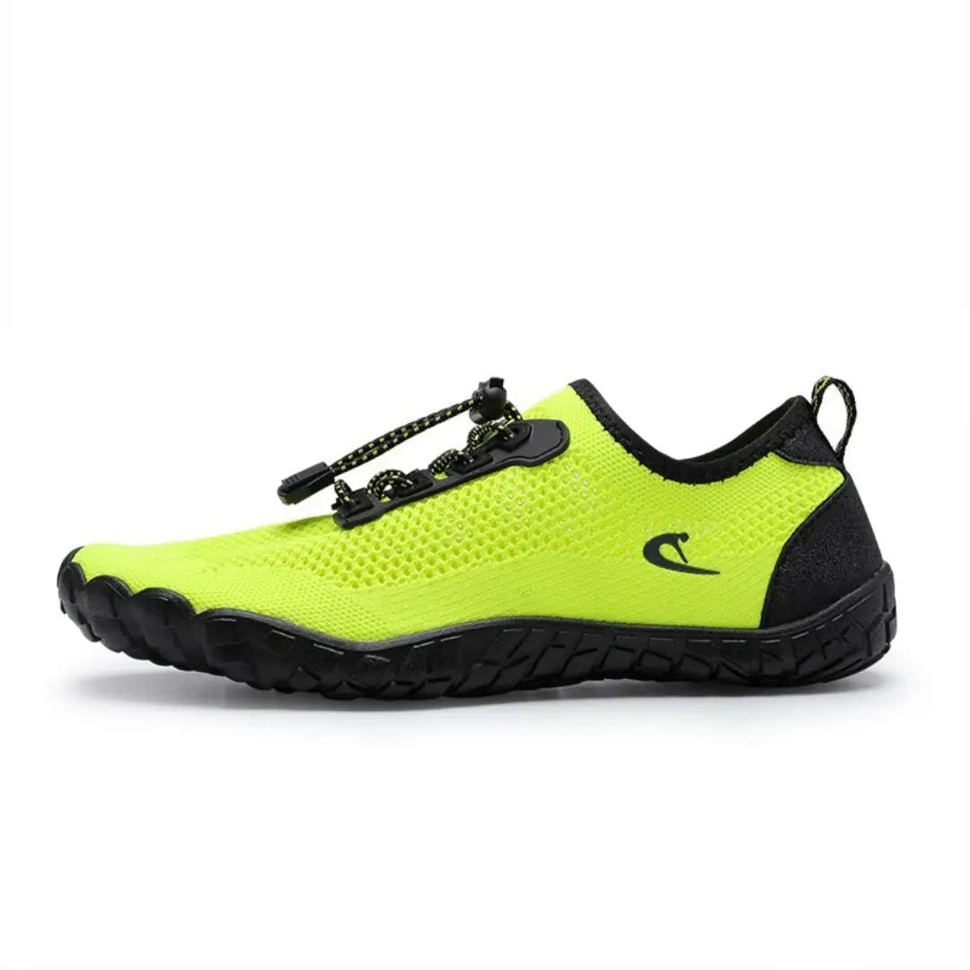 Beck TideRunner men's neon outdoor shoes flexible sole drainage holes bold contrast accents