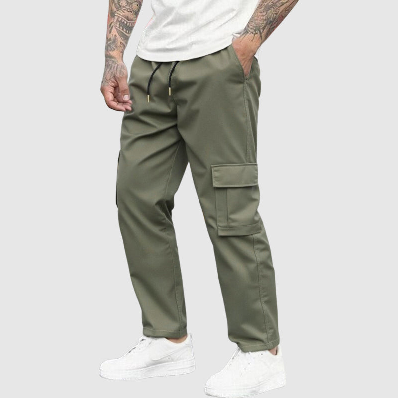 Theodore Willow Bluefield men's cargo trousers relaxed fit with utility flap pocket smart casual style