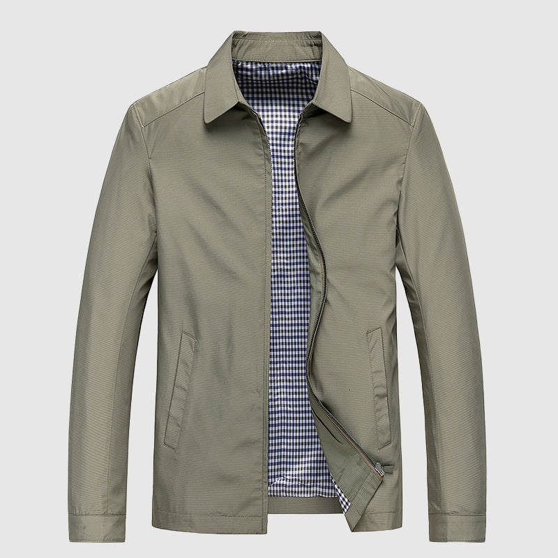 Men's slim fit tailored jacket with zipper, modern cut for casual and semi-formal wear