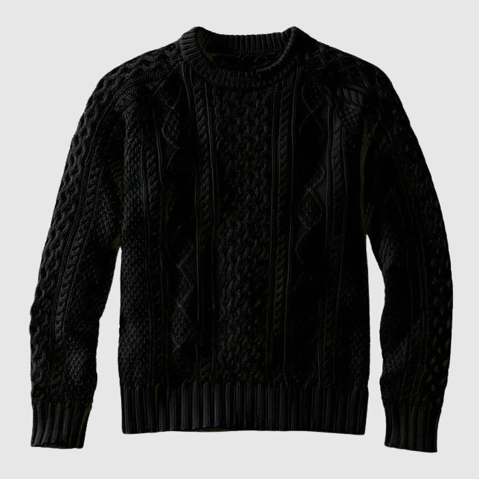 Theodore Willow classic weave sweater in neutral tones, timeless knit silhouette with rich texture