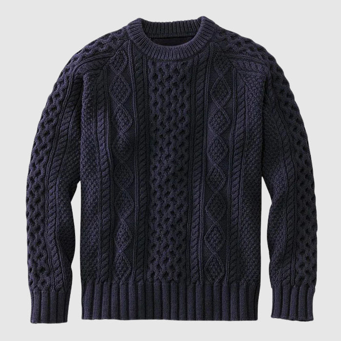 Theodore Willow classic weave sweater neutral tones relaxed fit cotton-poly blend timeless knit texture