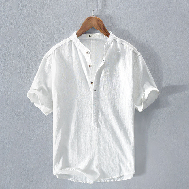 Men's emerald green relaxed fit cotton-blend shirt with vacation-ready style for warm days