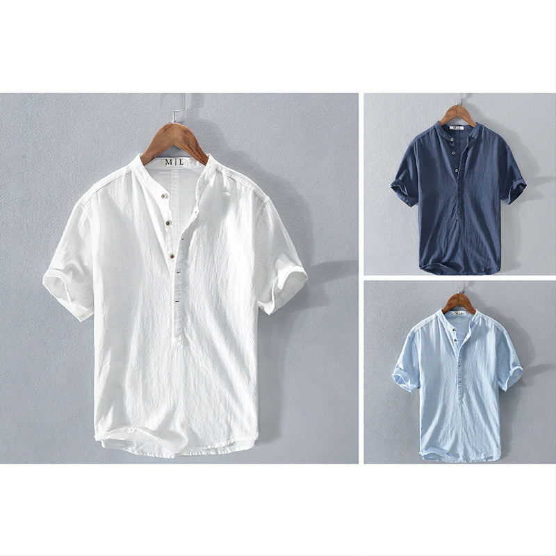 Men's green relaxed fit cotton blend vacation shirt with polished everyday summer style