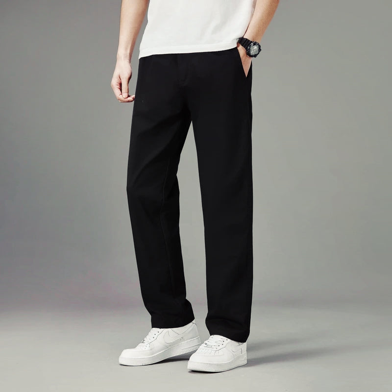 Theodore Willow Firenze beige cotton blend straight-leg relaxed fit casual pants for everyday comfort