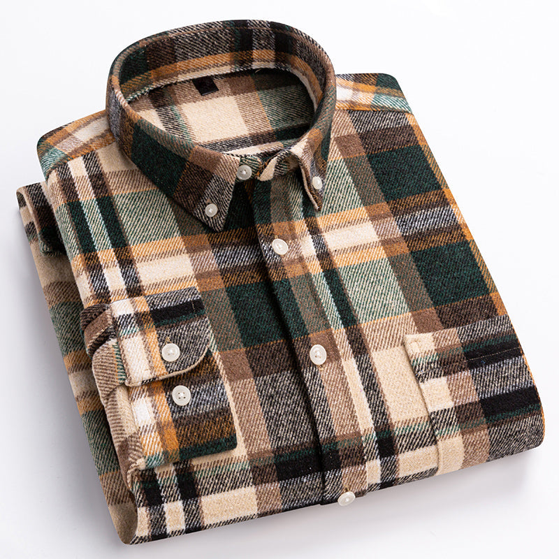 Theodore Willow men's plaid shirt premium cotton classic fit elegant collar modern urban style