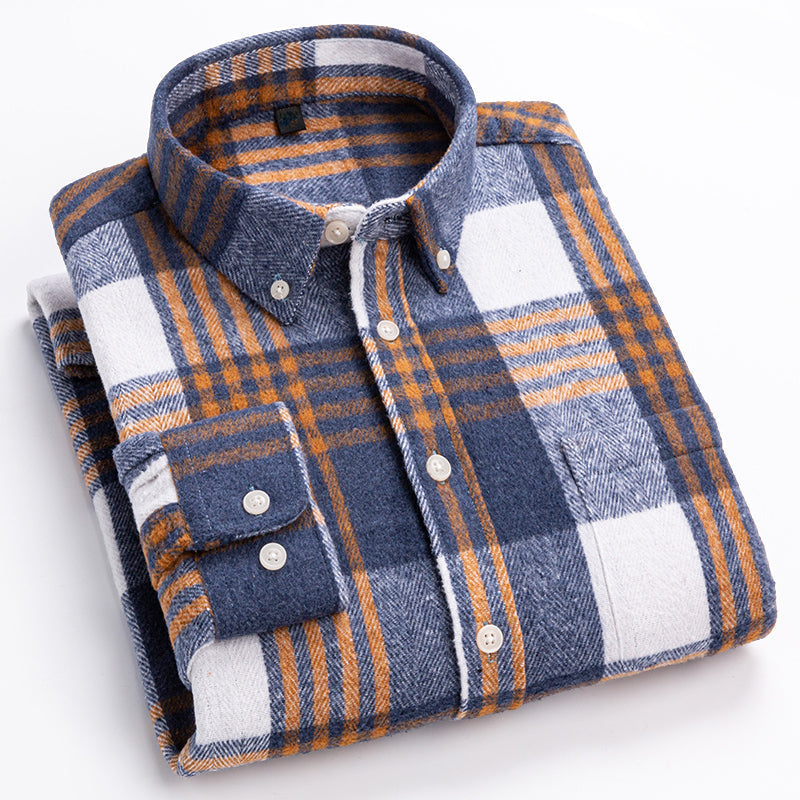 Theodore Willow men's plaid shirt in classic multicolor check, relaxed urban fit with elegant collar