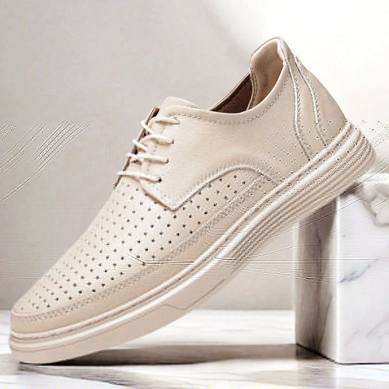 Theodore Willow brown perforated Oxford leather shoes with cushioned comfort sole for professionals