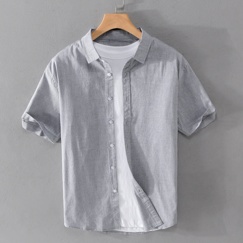 Women's relaxed-fit cotton blend shirt with turn-down collar and button closure for casual everyday style