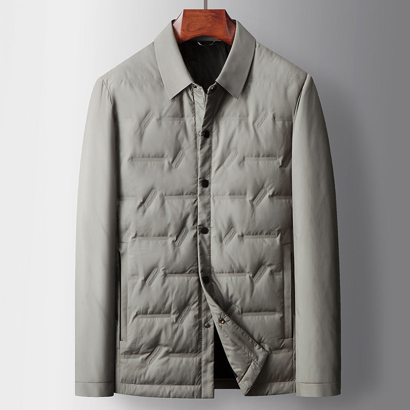 Theodore Willow Piedmont lightweight down jacket tailored sleek fit white duck fill water-repellent shell