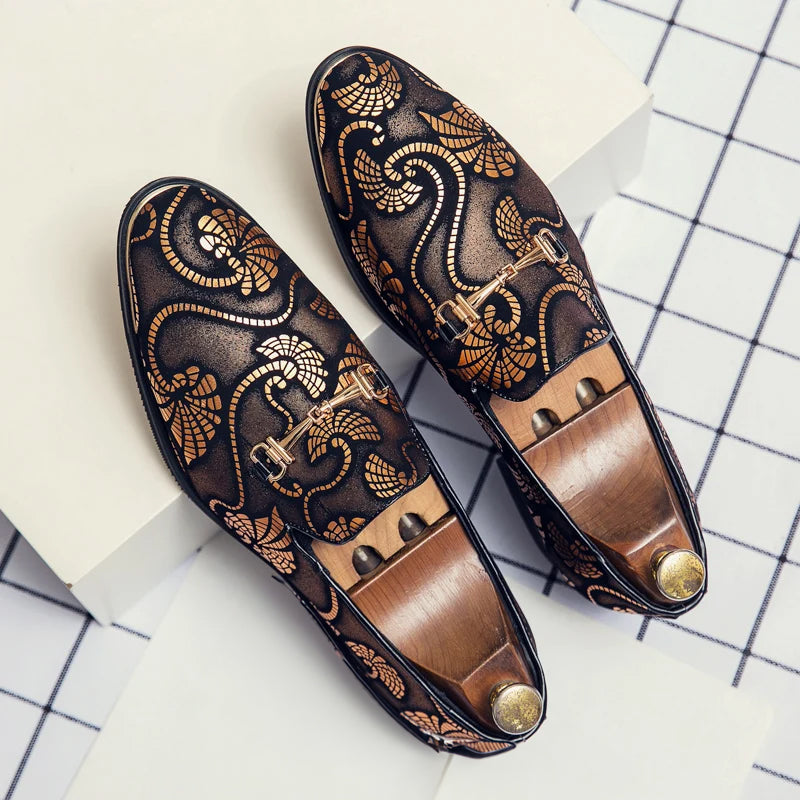 Women's slip-on loafers in purple, blue, and golden yellow colorful artificial leather casual flats