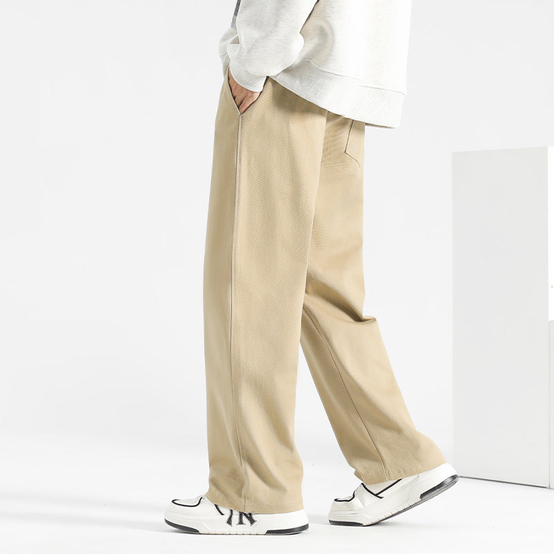 Theodore Willow loose-fit beige cotton flex pants with breathable fabric and relaxed modern silhouette