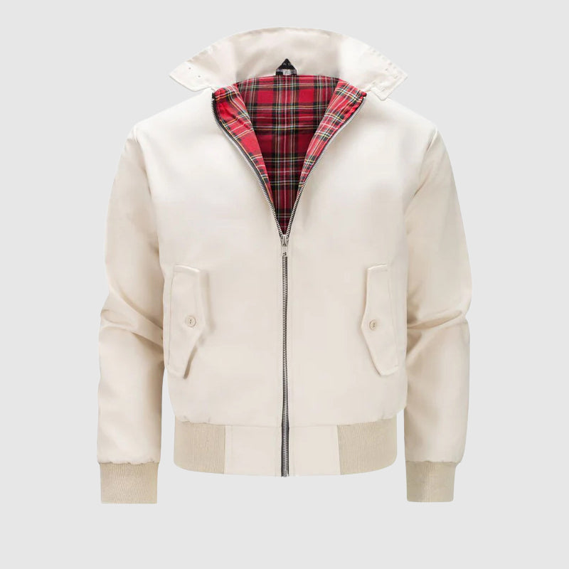 Men's retro legend jacket polyester-cotton blend classic British style with signature tartan lining