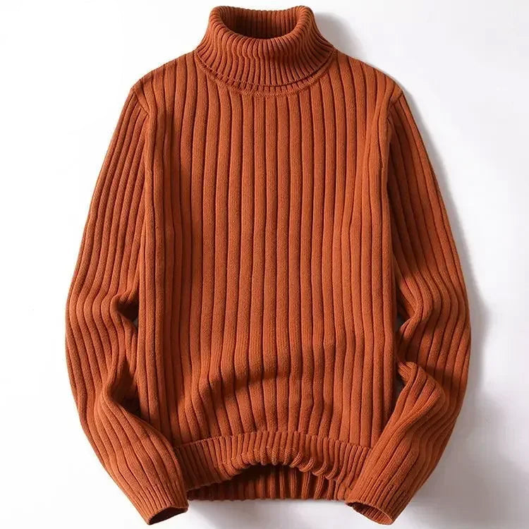 Theodore Willow roll top sweater soft knit cotton-acrylic blend cozy winter pullover in neutral tone