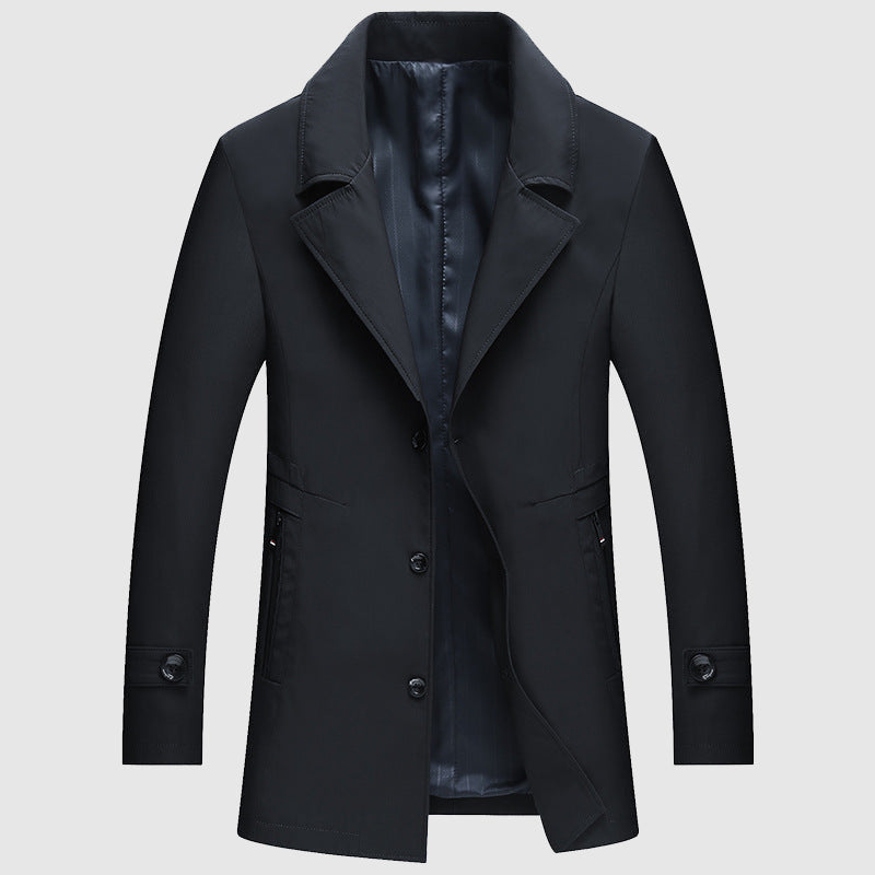 Tan professional windbreaker jacket tailored slim fit with weather-resistant finish for polished everyday wear