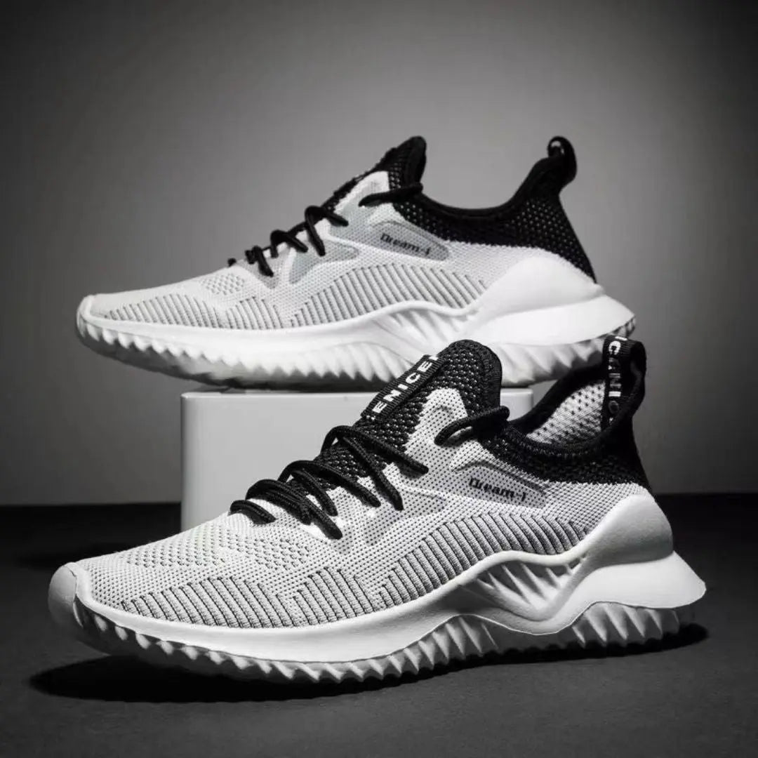 Jim Pulse dual-tone mesh athletic trainers breathable urban sneakers bold contemporary style