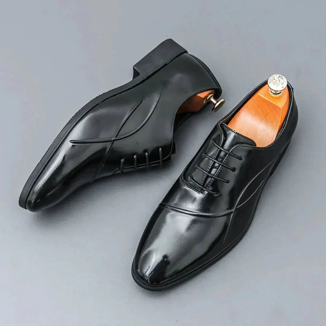 Men's two-tone ember oxford shoes sleek pointed toe formal style with soft lining