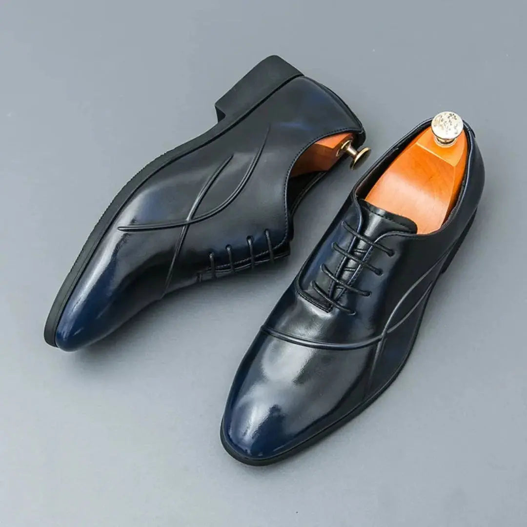 Men's two-tone ember oxford shoes sleek pointed toe formal style with soft lining