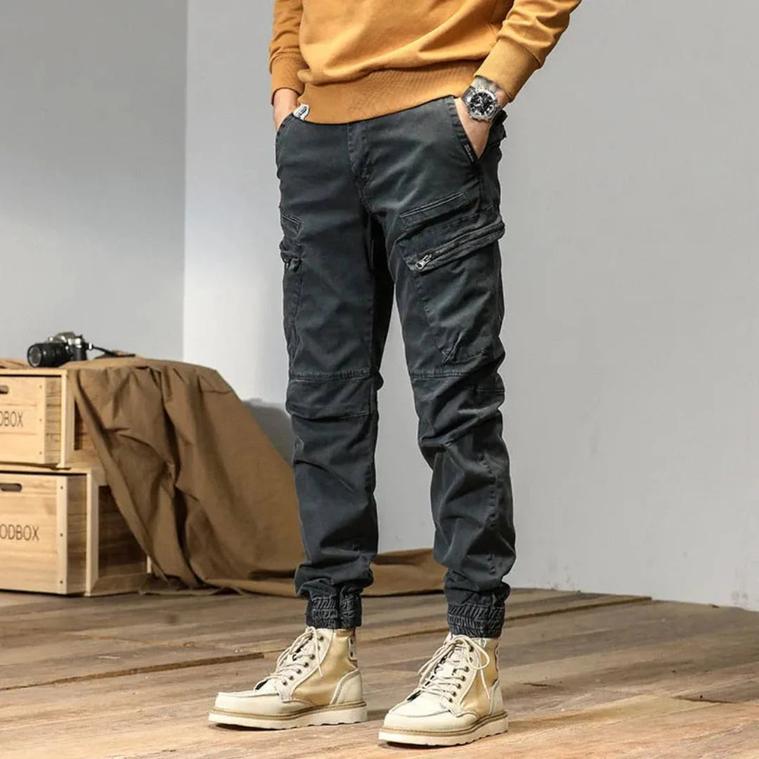 Men's olive cargo pants relaxed utility fit quick-dry fabric multi-pocket outdoor performance