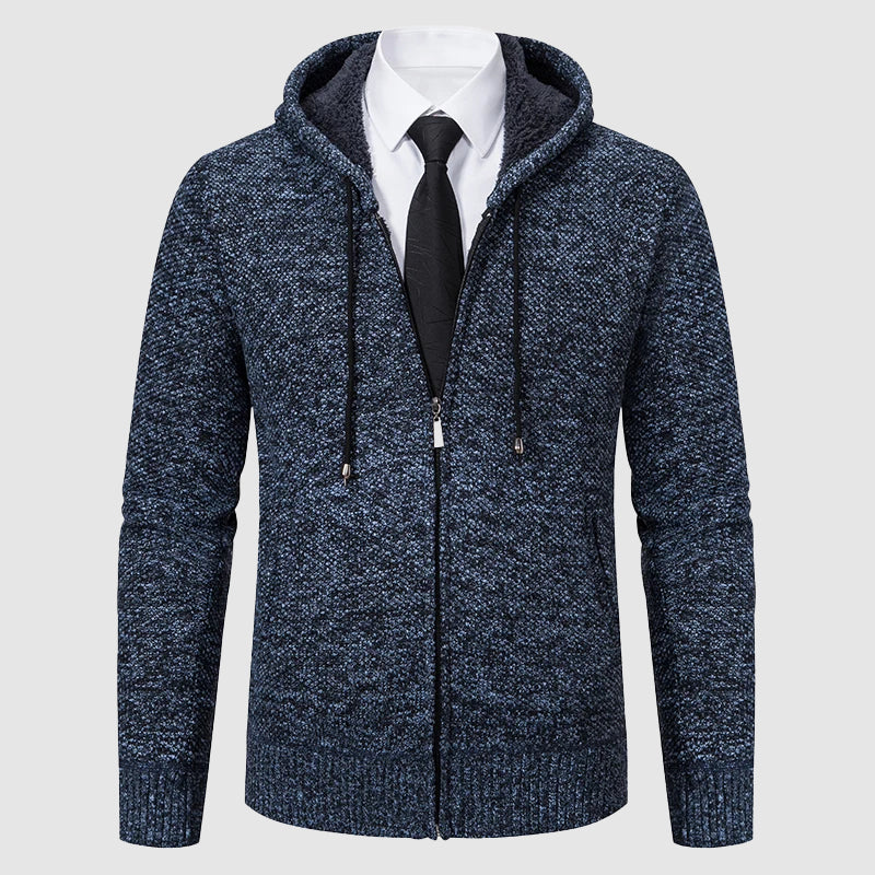 Roberto Russo women's muted knit cardigan cotton blend fleece-lined timeless winter style