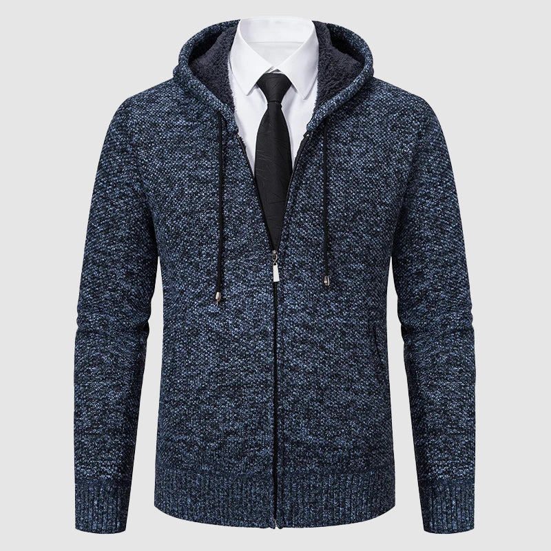 Roberto Russo women's muted knit cardigan cotton blend fleece-lined timeless winter style