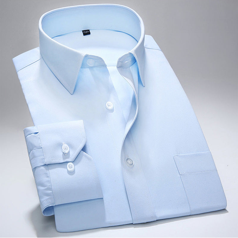 Men's white Oxford regular fit tailored shirt with turn-down collar and button-up front