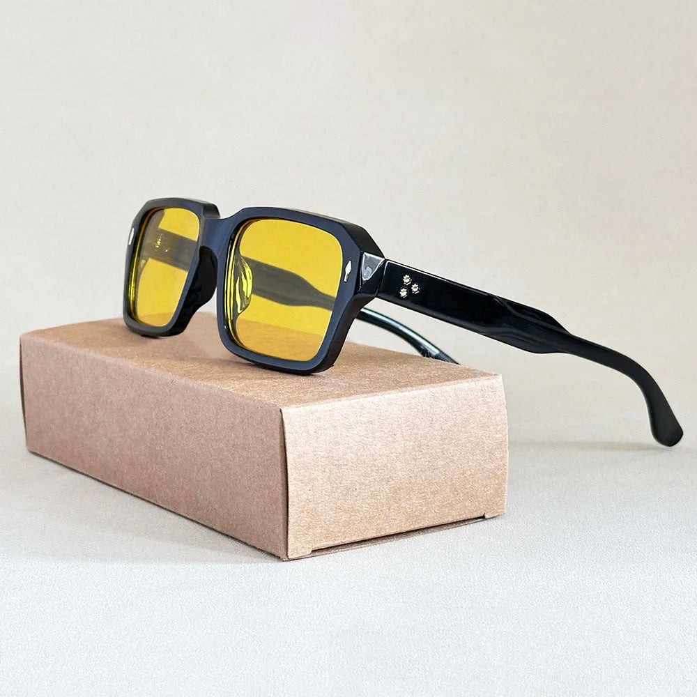 Square sunglasses UV400 TAC lenses polycarbonate frame vintage-modern style unisex sun protection