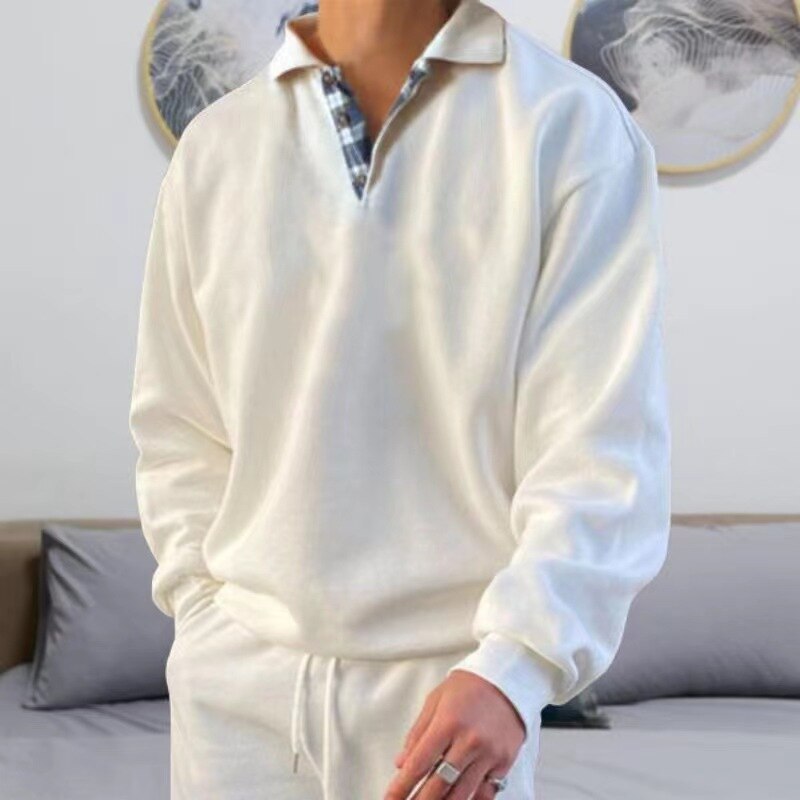 Benedikt men's lightweight knit sweater breathable relaxed-fit summer style in neutral tones