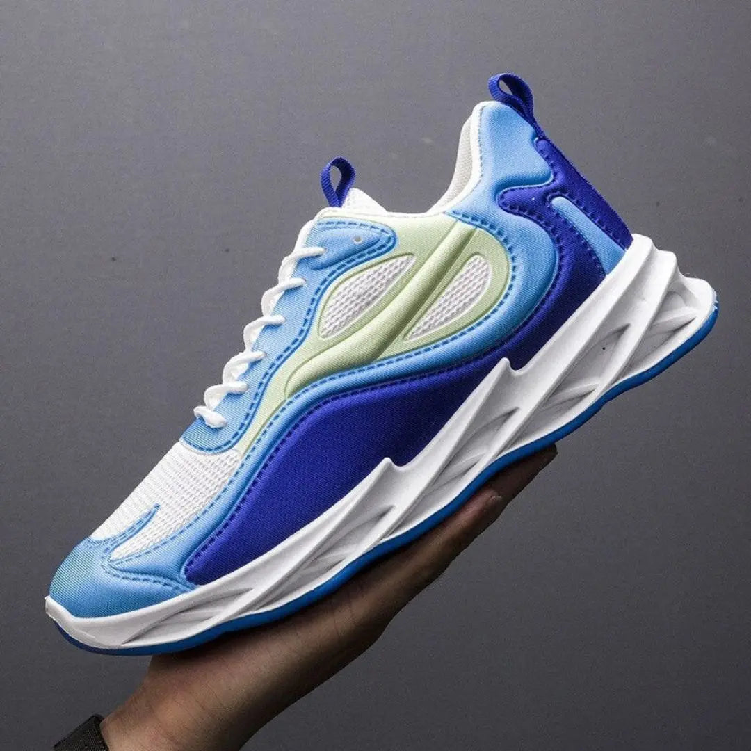 Men's lightweight mesh performance sneakers with sculpted sole, reinforced heel and toe, street-ready style