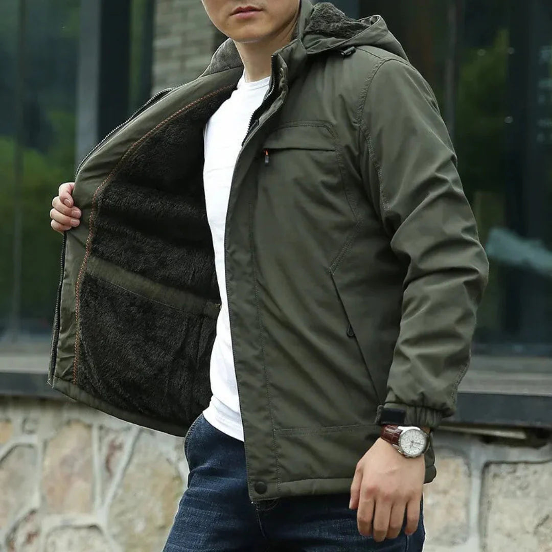 Tobias waterproof fleece-lined winter jacket, casual fit with plush thermal insulation for cold weather