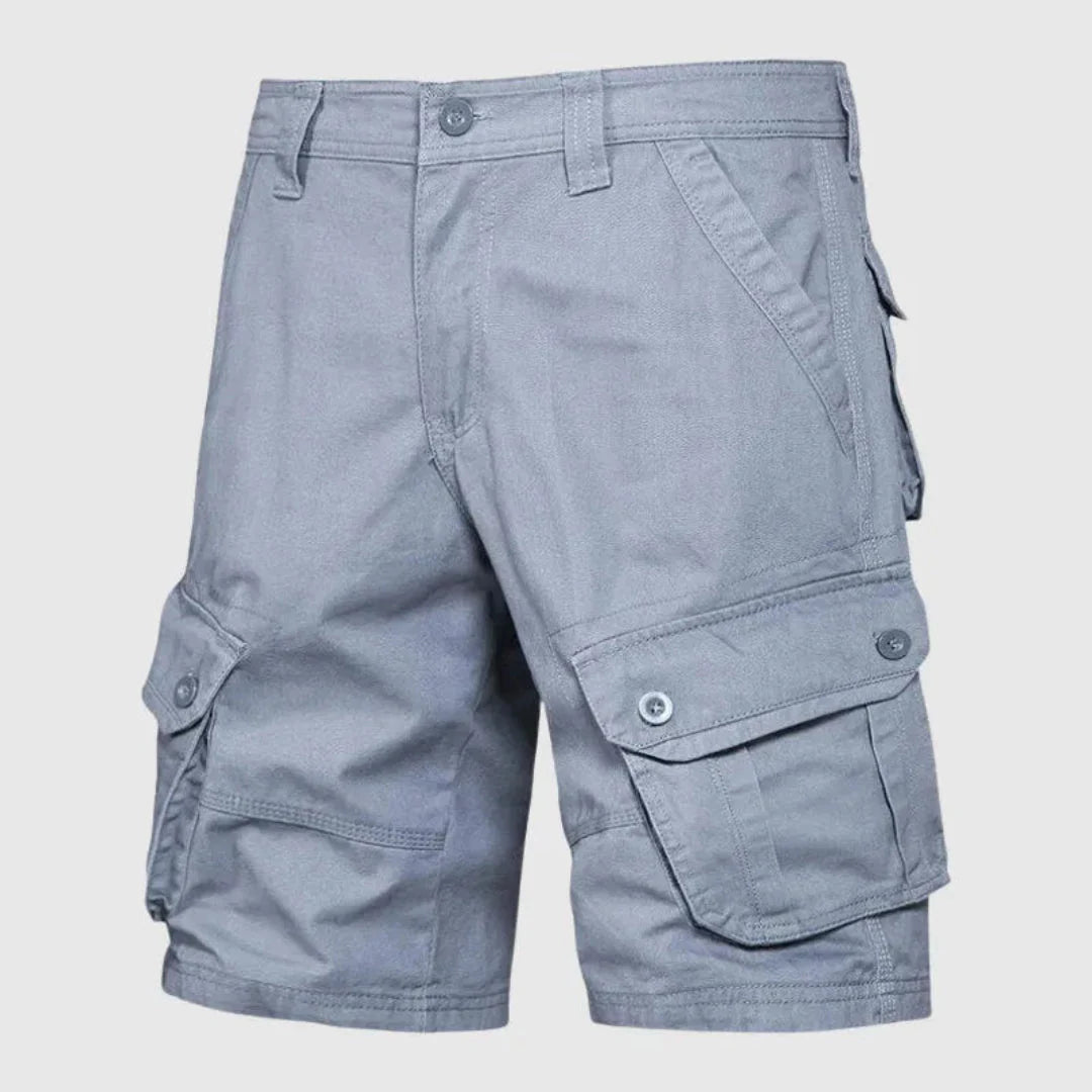 Men's cargo shorts breathable cotton twill multi-pocket outdoor durable casual five color options