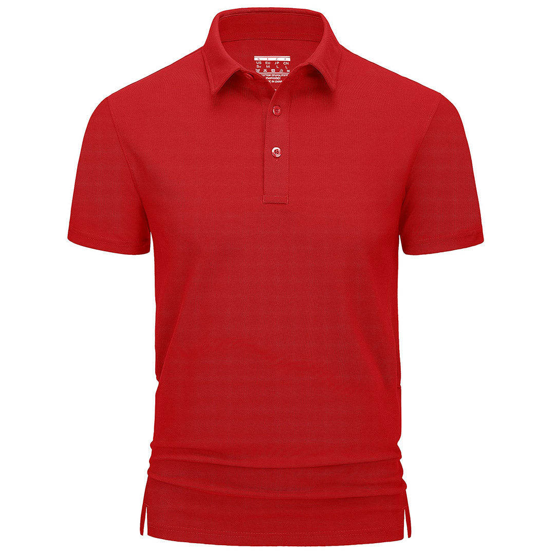 Men's quick-dry golf polo shirt breathable cotton blend with collar for active outdoor wear