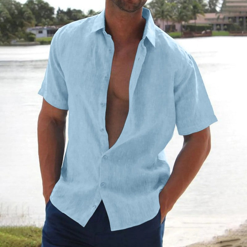 Jasper men's casual linen shirt elegant slim fit lightweight breathable fabric everyday wear