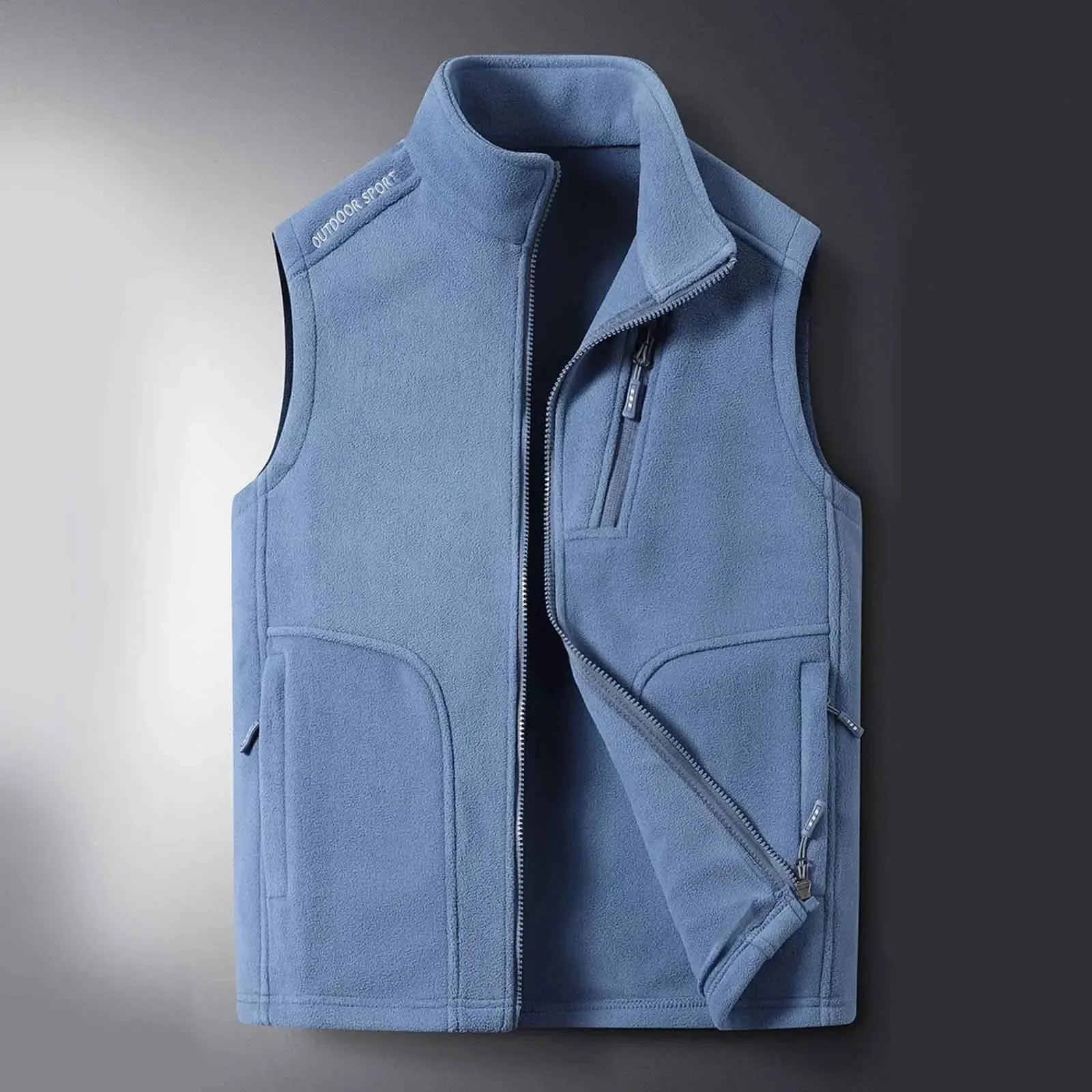 Travis lightweight fleece vest, full-zip outdoor style with zippered pockets for hikers and commuters
