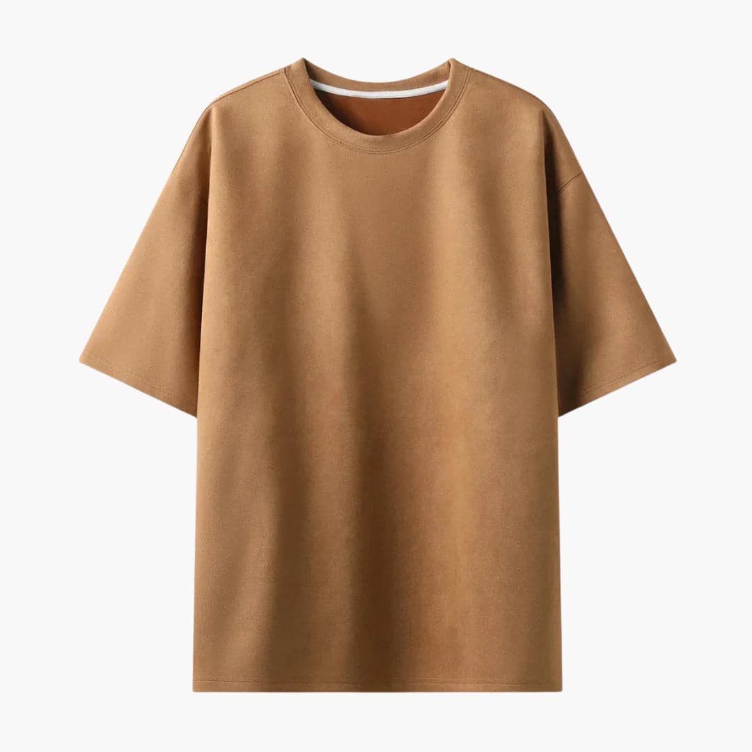 Oversized men's solid color relaxed fit round neck short sleeve t-shirt casual streetwear essential