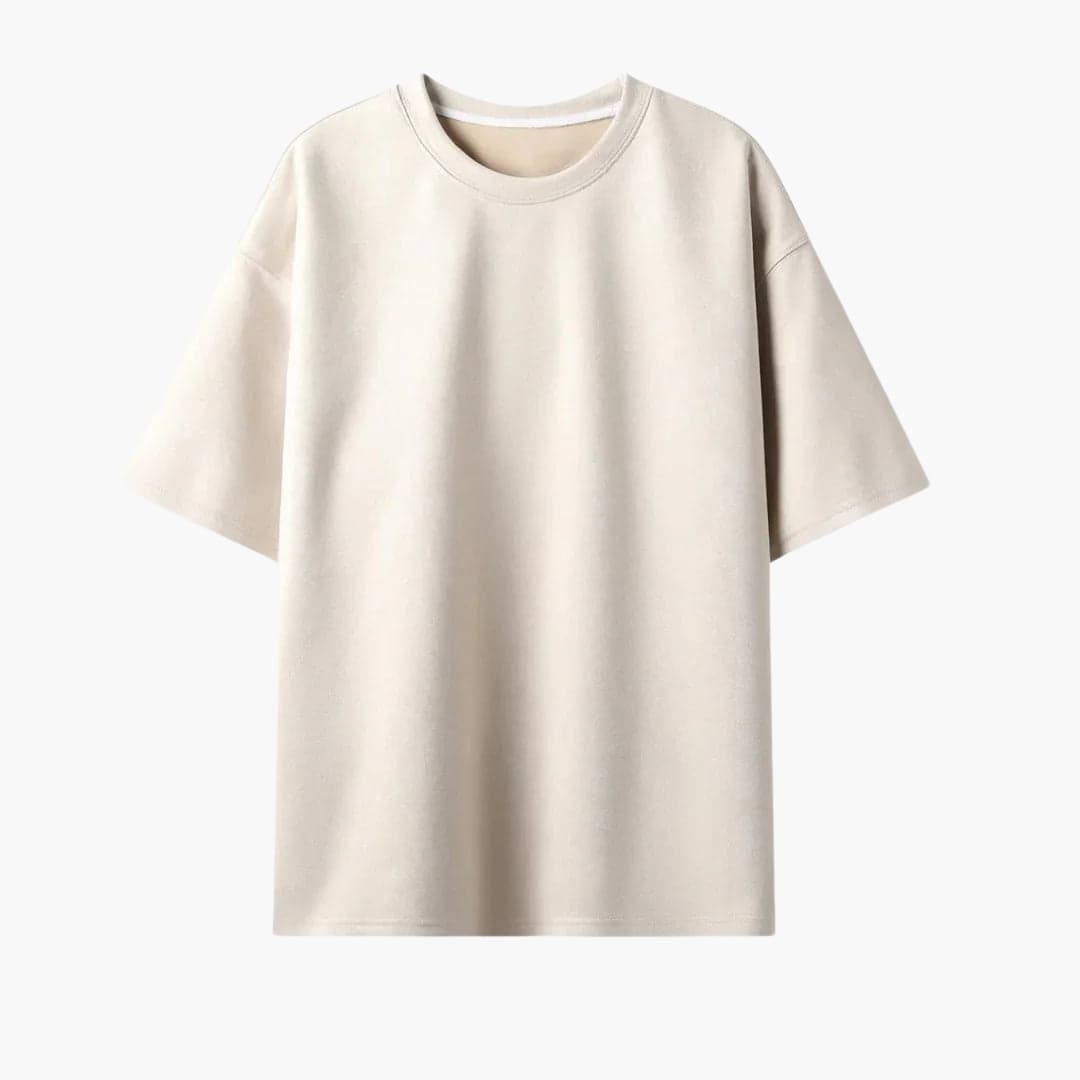 Men's oversized solid color relaxed fit round neck short sleeve casual t-shirt