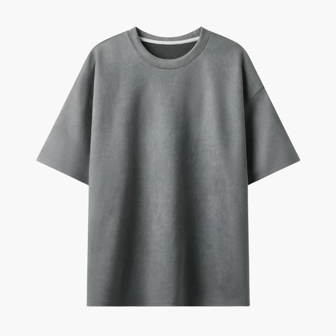 Oversized men's solid color round neck t-shirt relaxed fit short sleeve casual everyday top