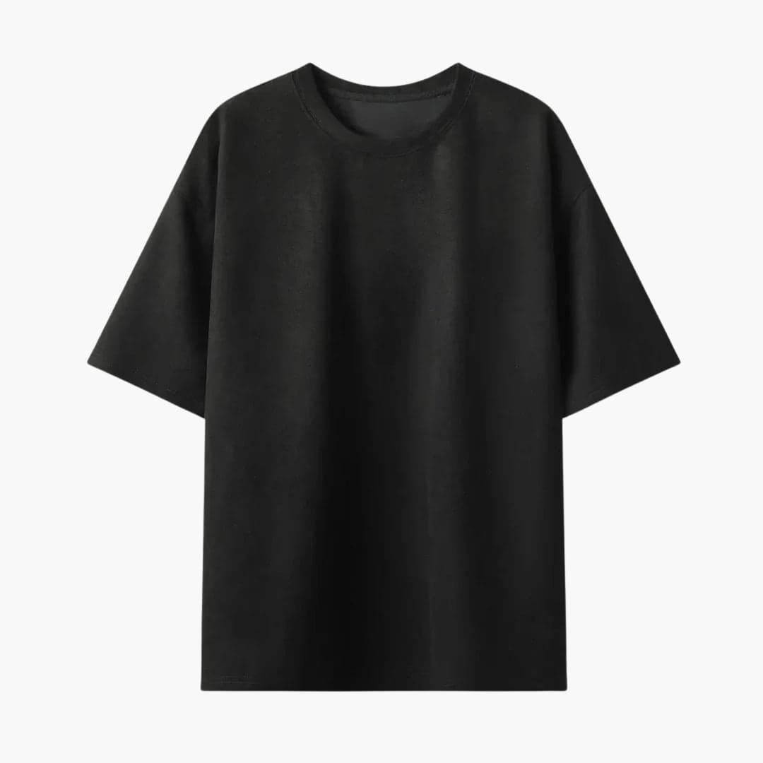 Men's oversized solid color short sleeve t-shirt, relaxed fit round neck casual tee for everyday wear
