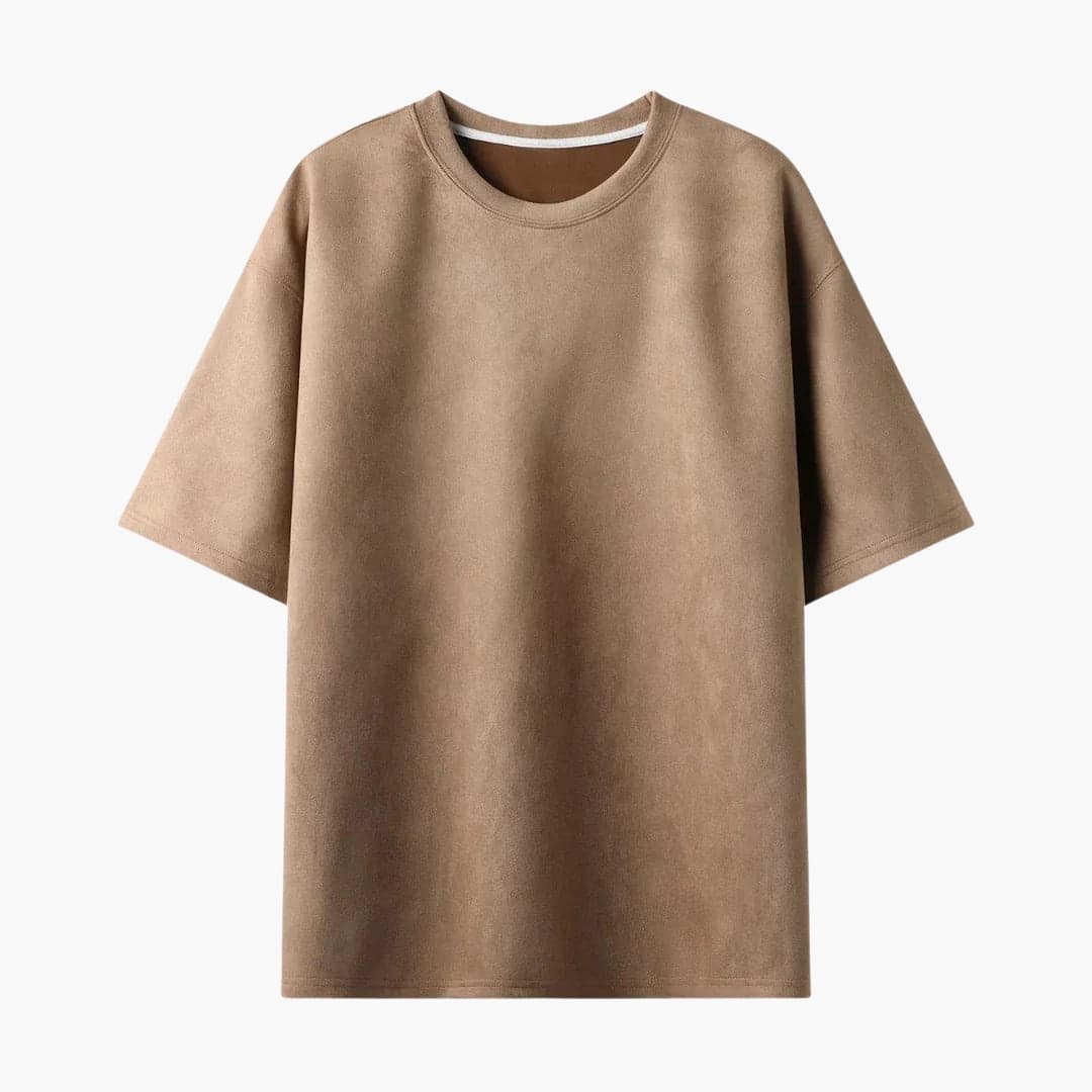 Oversized men's solid color relaxed fit t-shirt with round neck, short sleeves, casual everyday style