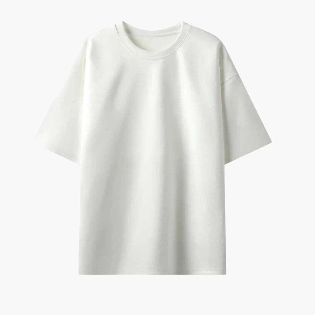 Oversized men's solid color round neck relaxed fit short sleeve t-shirt for casual wear