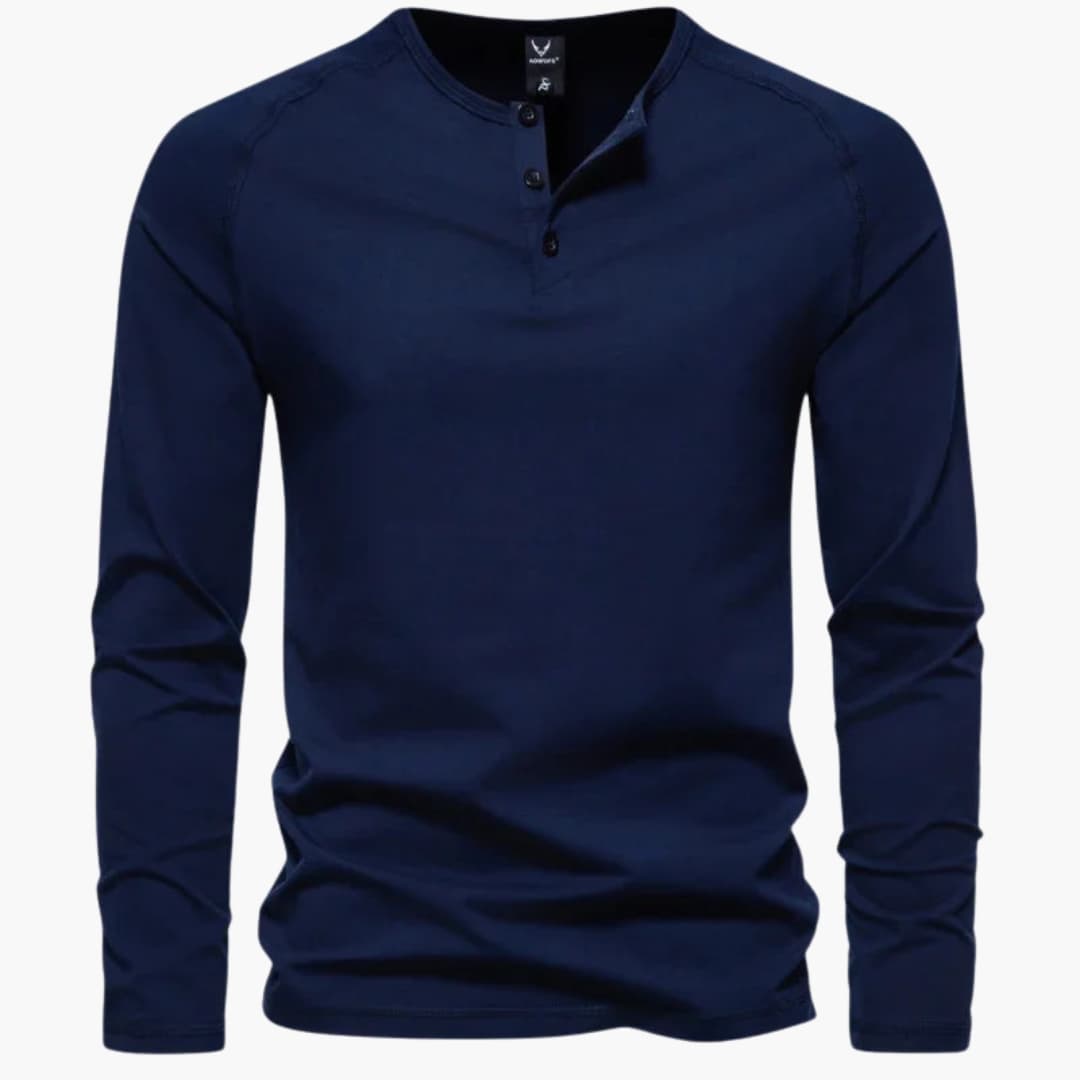 Men's regular fit buttoned collar t-shirt with straight hem, short placket, casual everyday style