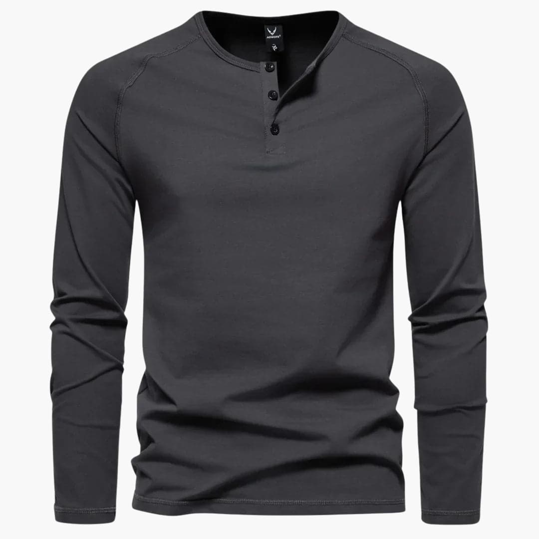 Men's regular fit t-shirt with buttoned collar, short placket, straight hem, casual everyday style