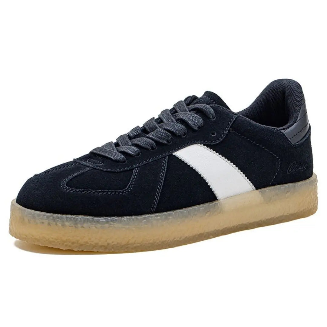 Tyler Chase retro low-profile trainers white gum outsole vintage 80s-inspired sneakers casual wear