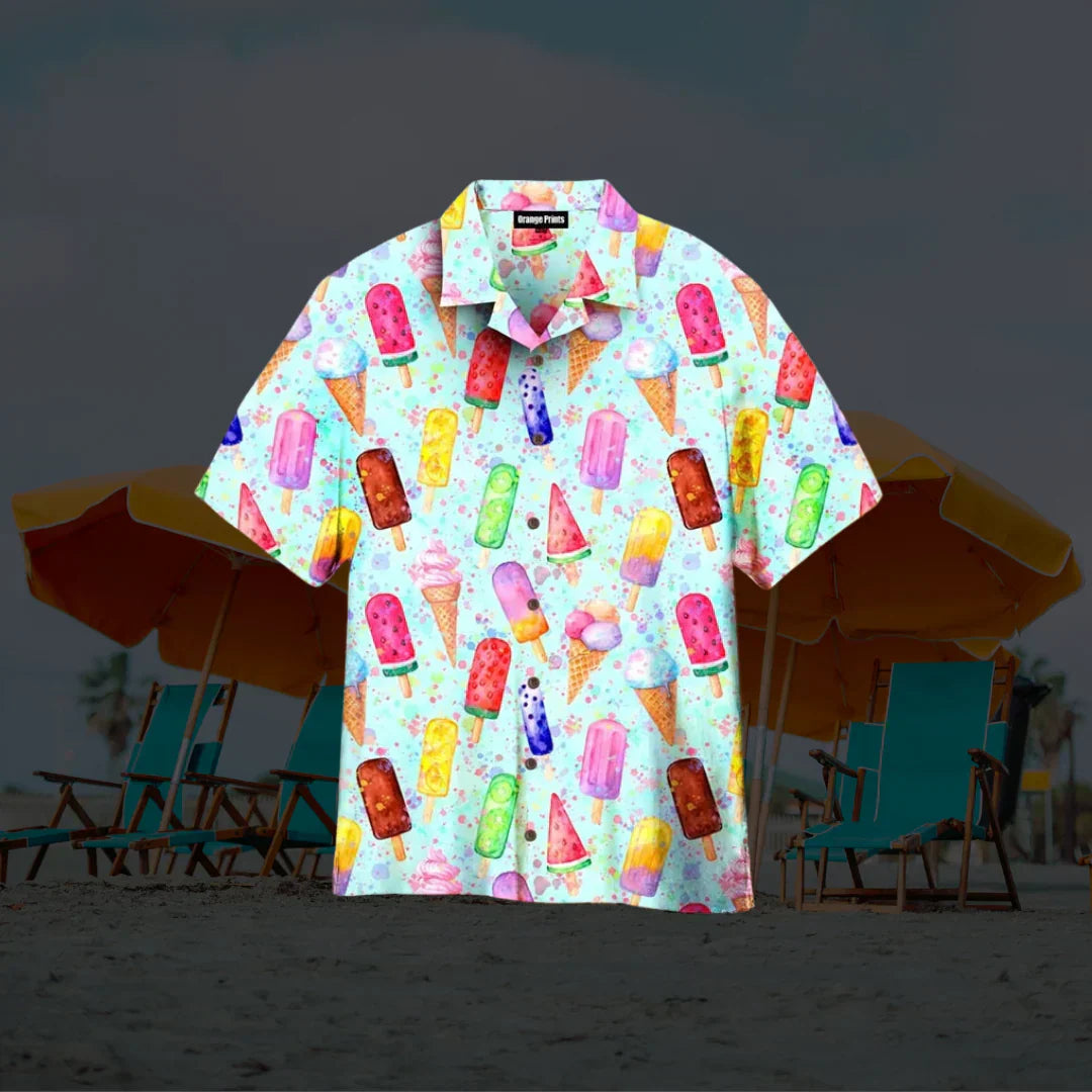 Vintage-style white graphic tee featuring retro ice cream print, relaxed fit, perfect for summer casual wear