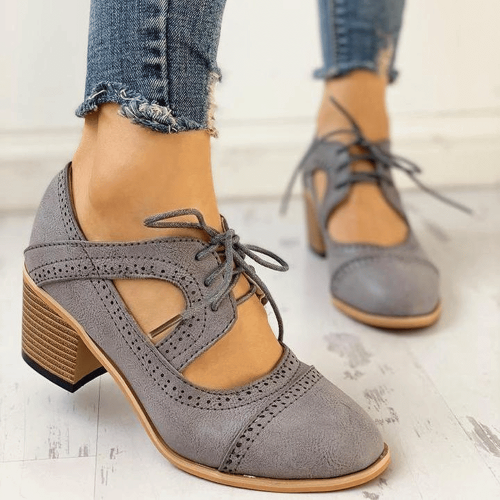 Women's heeled boots in PU leather with cushioned insole, elegant style for all-day comfort